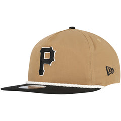 Pittsburgh Pirates Golfer Snapback Hat Khaki/Black