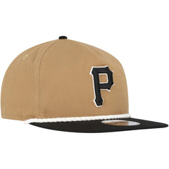 Pittsburgh Pirates Golfer Snapback Hat Khaki/Black