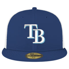 Tampa Bay Rays Team Color 59FIFTY Trucker Fitted Hat Navy