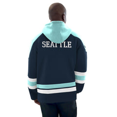 Seattle Kraken Starter Hockey Pullover Hoodie - Deep Sea Blue/Light Blue Hoodies