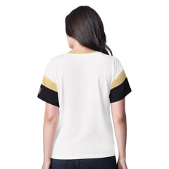 Vegas Golden Knights G-III 4Her by Carl Banks Women's Rink Oversized Rhinestone V-Neck T-Shirt - White T-shirts