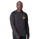 Chicago Blackhawks MSX by Michael Strahan Fast Track Raglan Long Sleeve Hoodie T-Shirt - Black T-shirts