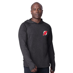 New Jersey Devils MSX by Michael Strahan Fast Track Raglan Long Sleeve Hoodie T-Shirt - Black T-shirts