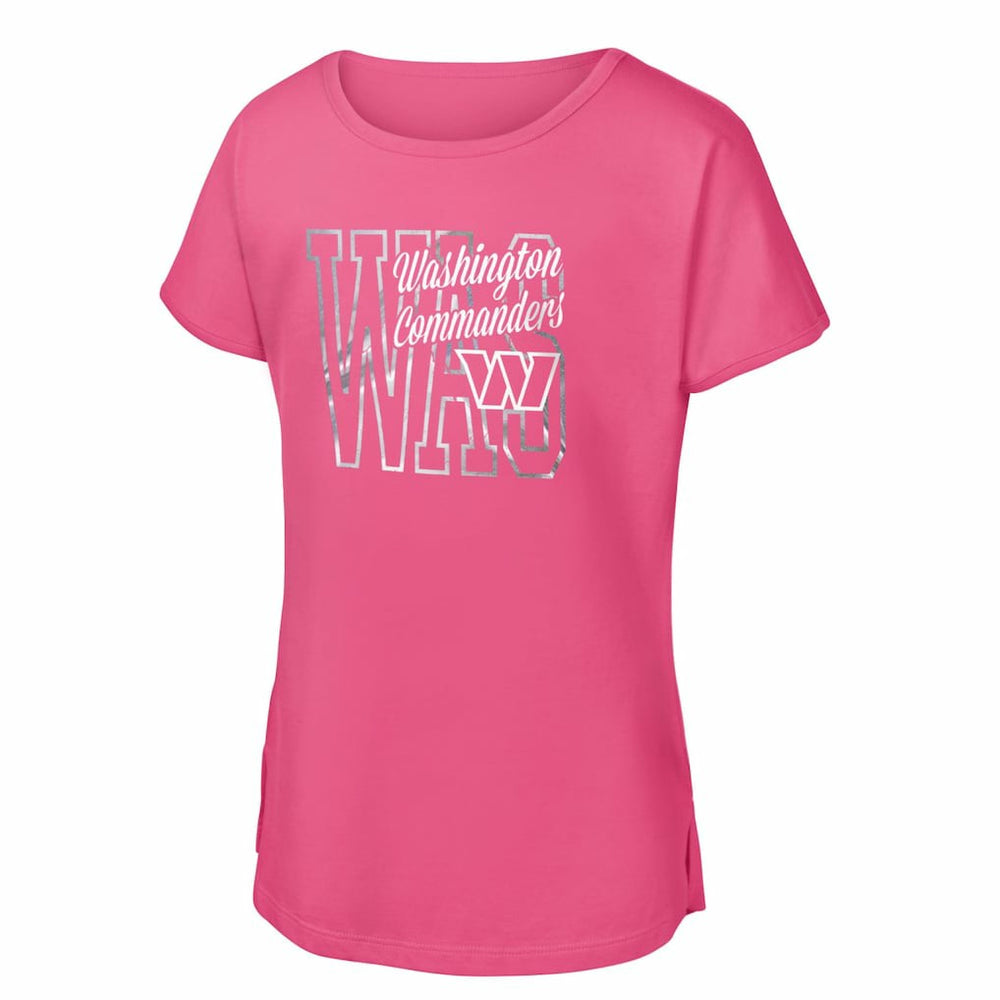 Washington Commanders Girls Youth Signal Caller Dolman T-Shirt - Pink on sale