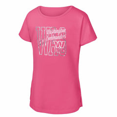 Washington Commanders Girls Youth Signal Caller Dolman T-Shirt - Pink on sale