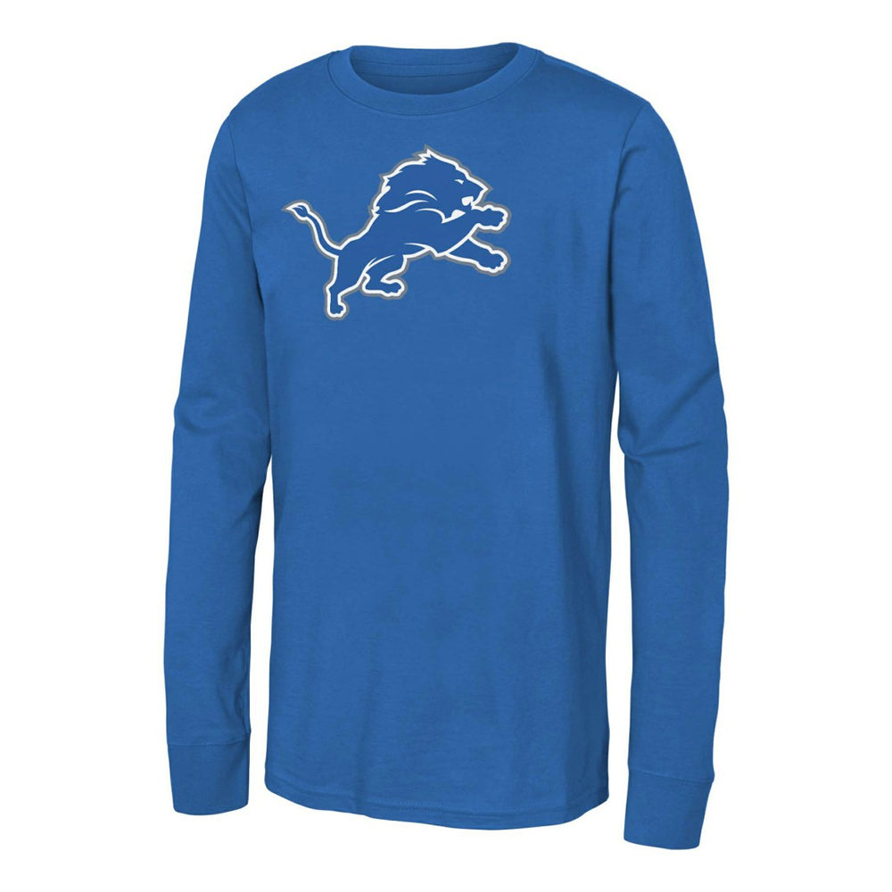 Detroit Lions Youth Primary Logo Long Sleeve T-Shirt - Blue discount