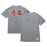 Hank Aaron Atlanta Braves Cooperstown Collection Legends T-Shirt Heather Gray