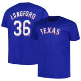 Wyatt Langford Texas Rangers Big & Tall Name & Number T-Shirt Royal