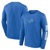 Detroit Lions One Pride Long Sleeve T-Shirt - Blue discount