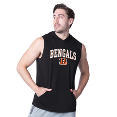 Cincinnati Bengals MSX by Michael Strahan Action Sleeveless Pullover Hoodie - Black for sale