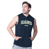 Seattle Seahawks MSX by Michael Strahan Action Sleeveless Pullover Hoodie - College Navy discount