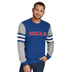 Buffalo Bills Tommy Hilfiger Acrylic Crewneck Pullover Sweater - Royal/Heather Gray on sale