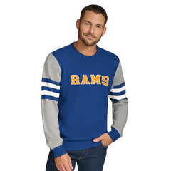 Los Angeles Rams Tommy Hilfiger Acrylic Crewneck Pullover Sweater - Royal/Heather Gray sale