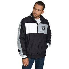 Las Vegas Raiders Tommy Hilfiger Gael Lightweight Half-Zip Hoodie Jacket - Black cheap