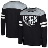 Las Vegas Raiders G-III Sports by Carl Banks Adaptive Hail Mary Long Sleeve T-Shirt - Black/Silver sale
