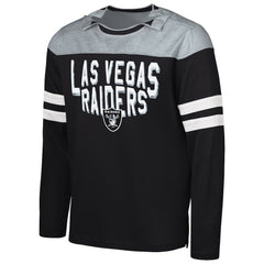 Las Vegas Raiders G-III Sports by Carl Banks Adaptive Hail Mary Long Sleeve T-Shirt - Black/Silver sale