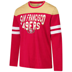 San Francisco 49ers G-III Sports by Carl Banks Adaptive Hail Mary Long Sleeve T-Shirt - Scarlet/Gold cheap