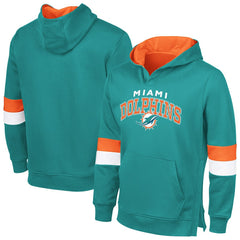 Miami Dolphins G-III Sports by Carl Banks Adaptive Faceoff Pullover Hoodie - Aqua/Orange discount