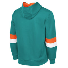 Miami Dolphins G-III Sports by Carl Banks Adaptive Faceoff Pullover Hoodie - Aqua/Orange discount