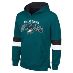 Philadelphia Eagles G-III Sports by Carl BanksMen's Adaptive Faceoff Pullover Hoodie - Midnight Green/Black discount