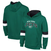 New York Jets G-III Sports by Carl BanksMen's Adaptive Faceoff Pullover Hoodie - Green/Gray on sale