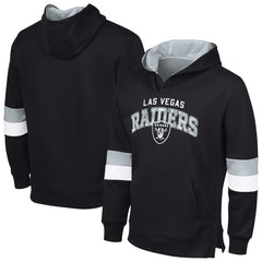 Las Vegas Raiders G-III Sports by Carl Banks Adaptive Faceoff Pullover Hoodie - Black/Silver on sale