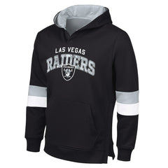 Las Vegas Raiders G-III Sports by Carl Banks Adaptive Faceoff Pullover Hoodie - Black/Silver on sale