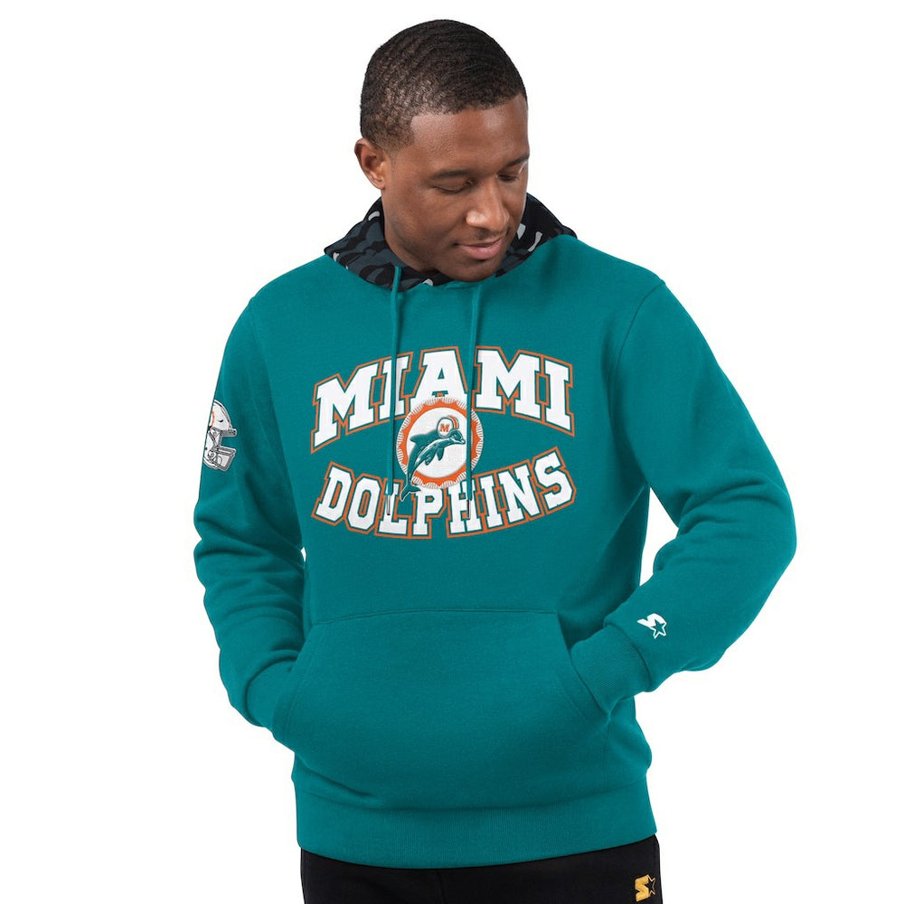 Miami Dolphins Starter Thursday Night Gridiron Vintage Logo Pullover Hoodie - Aqua on sale