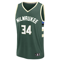 Giannis Antetokounmpo Milwaukee Bucks Fast Break Replica Player Jersey - Icon Edition - Hunter Green shop