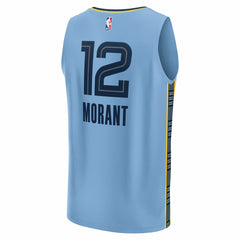 Ja Morant Memphis Grizzlies Fast Break Replica Player Jersey - Statement Edition - Light Blue on sale