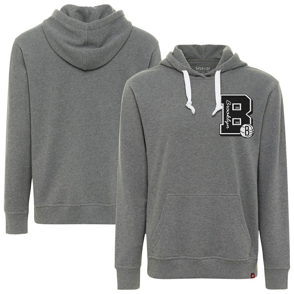 Brooklyn Nets Sportiqe Unisex Varsity Collection Blake Pullover Hoodie - Heather Gray discount