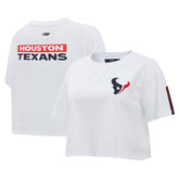 Houston Texans Pro Standard Women's Away Cropped Boxy T-Shirt - White on sale
