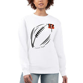 Cincinnati Bengals G-III 4Her by Carl Banks Women's Football Logo Graphic Fleece Tri-Blend Pullover Sweatshirt - White outlet