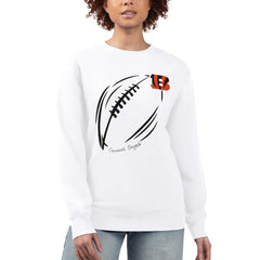 Cincinnati Bengals G-III 4Her by Carl Banks Women's Football Logo Graphic Fleece Tri-Blend Pullover Sweatshirt - White outlet