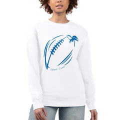 Detroit Lions G-III 4Her by Carl Banks Women's Football Logo Graphic Fleece Tri-Blend Pullover Sweatshirt - White sale