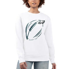 Philadelphia Eagles G-III 4Her by Carl Banks Women's Football Logo Graphic Fleece Tri-Blend Pullover Sweatshirt - White on sale