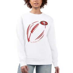 San Francisco 49ers G-III 4Her by Carl Banks Women's Football Logo Graphic Fleece Tri-Blend Pullover Sweatshirt - White sale