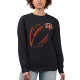 Cincinnati Bengals G-III 4Her by Carl Banks Women's Football Logo Graphic Fleece Tri-Blend Pullover Sweatshirt - Black cheap