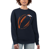 Denver Broncos G-III 4Her by Carl Banks Women's Football Logo Graphic Fleece Tri-Blend Pullover Sweatshirt - Navy discount