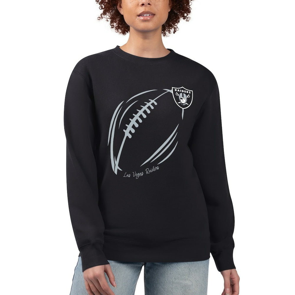 Las Vegas Raiders G-III 4Her by Carl Banks Women's Football Logo Graphic Fleece Tri-Blend Pullover Sweatshirt - Black outlet