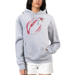 Kansas City Chiefs G-III 4Her by Carl Banks Women's Football Logo Fleece Tri-Blend Pullover Hoodie - Heather Gray online