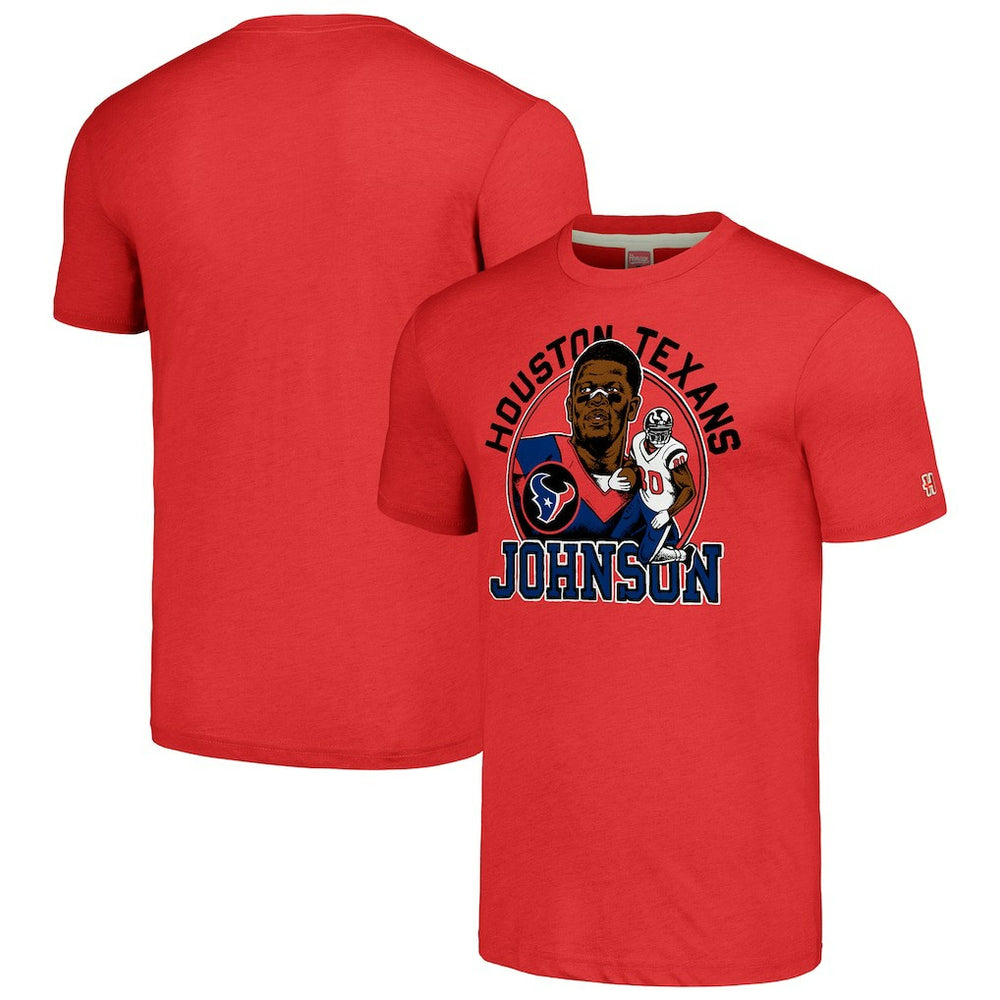 Andre Johnson Houston Texans Homage Caricature Retired Player Tri-Blend T-Shirt - Red for sale