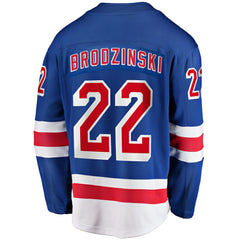 Jonny Brodzinski New York Rangers Fanatics Home Premier Breakaway Player Jersey - Blue Jerseys