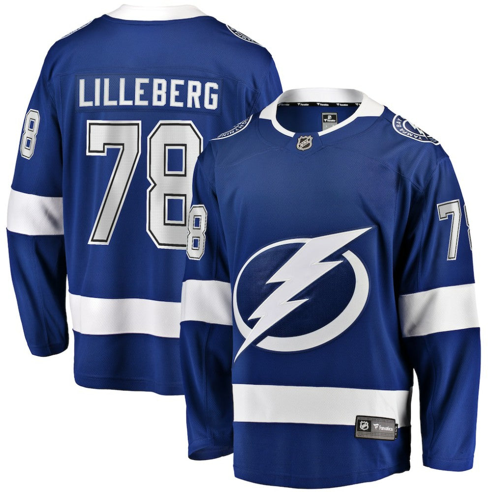 Emil Lilleberg Tampa Bay Lightning Fanatics Home Premier Breakaway Player Jersey - Blue Jerseys