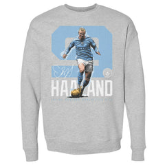 Manchester City 500 Level Bold Number Pullover Crewneck Sweatshirt Discount - Heather Gray