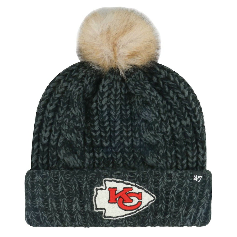 Kansas City Chiefs '47 Women's Meeko Cuffed Knit Hat with Pom - Black on sale