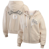 Dallas Mavericks WEAR by Erin Andrews Women's Tonal Felt Patch Full-Zip Hoodie sale - Tan cheap