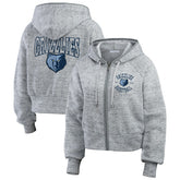Memphis Grizzlies WEAR by Erin Andrews Women's Speckled Radiator Full-Zip Hoodie - Heather Gray discount