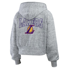 Los Angeles Lakers WEAR by Erin Andrews Women's Speckled Radiator Full-Zip Hoodie - Heather Gray on sale