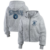 Minnesota Timberwolves WEAR by Erin Andrews Women's Speckled Radiator Full-Zip Hoodie - Heather Gray shop